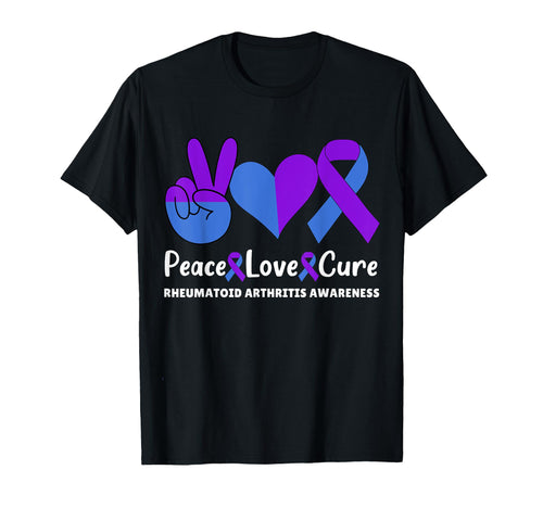 Peace Love Cure Rheumatoid Arthritis T-Shirt - Custom Art Print for Adults - T-Shirt, Sweatshirt, Hoodie
