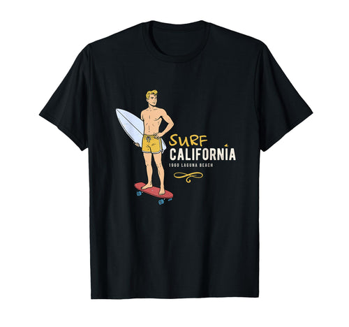 Surf California Laguna Beach Surfer T-Shirt - Novelty Apparel for Adults - T-Shirt, Sweatshirt, Hoodie