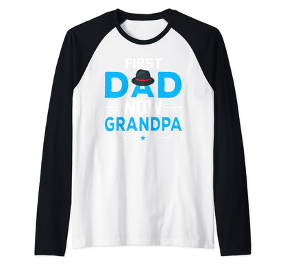 First Dad Now Grandpa Hat Star Gift Hoodie - Minimalist Print Men Women - T-Shirt, Sweatshirt, Hoodie