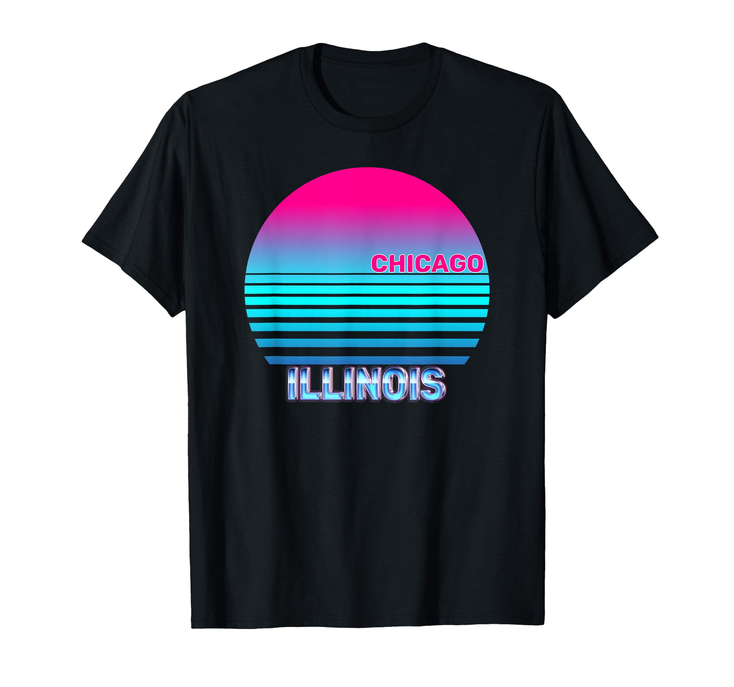 Chicago Illinois Vaporwave 1980S T-Shirt - Custom Art Print for Adults - T-Shirt, Sweatshirt, Hoodie