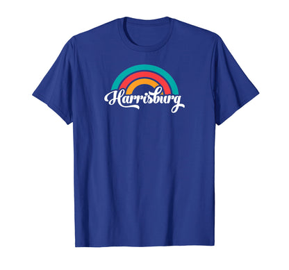 Harrisburg Pa Script Rainbow T-Shirt - Minimalist Print Men Women - T-Shirt, Sweatshirt, Hoodie