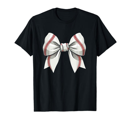 Baseball Coquette Bow Baseball Mom T-Shirt - Graphic Print Men Women - T-Shirt, Sweatshirt, Hoodie