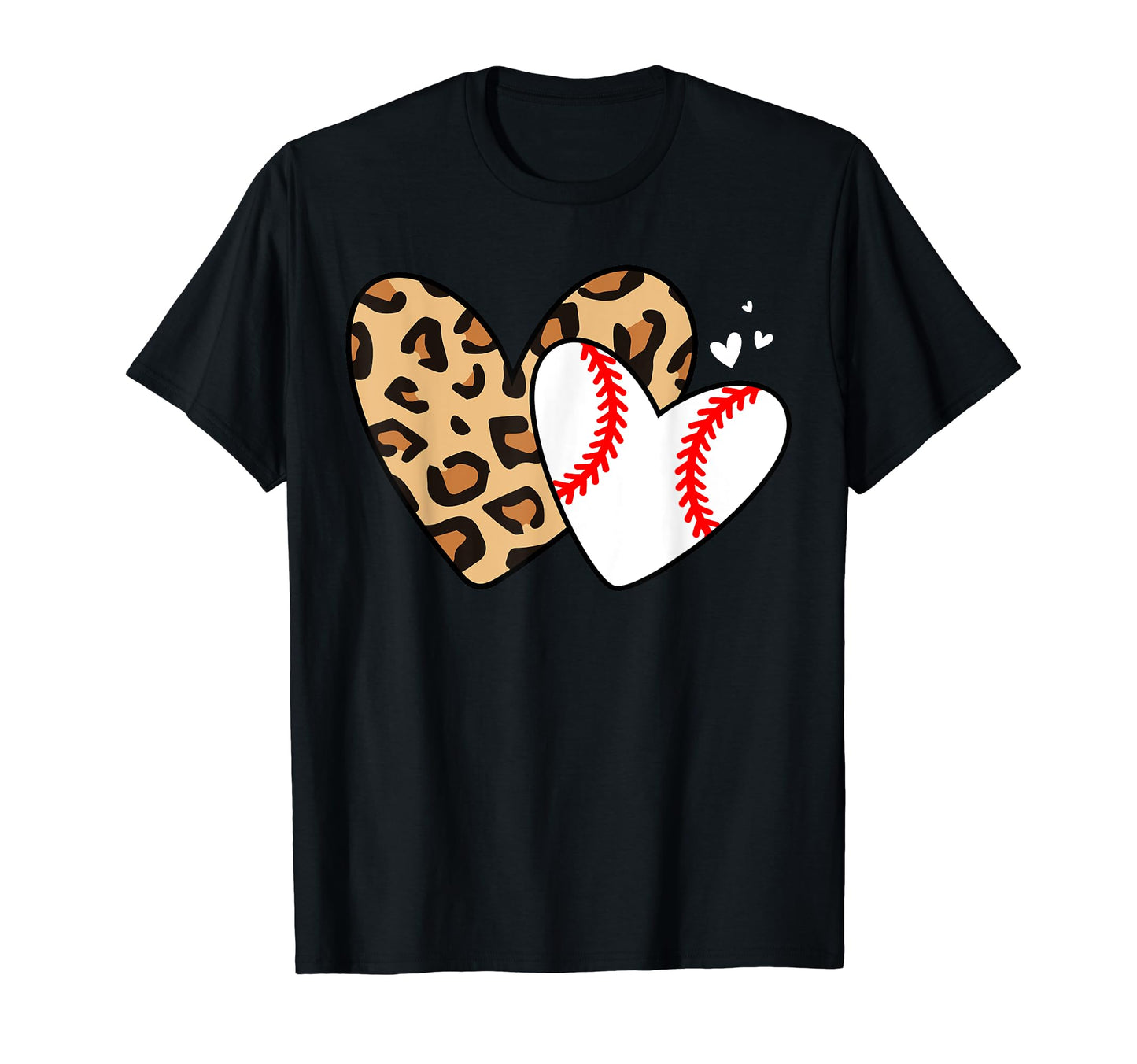 Baseball Heart Leopard Heart Funny T-Shirt - Custom Art Print for Adults - T-Shirt, Sweatshirt, Hoodie