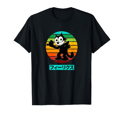 Felix Cartoon Cat Rainbow Sunset T-Shirt - Novelty Apparel Men Women - T-Shirt, Sweatshirt, Hoodie