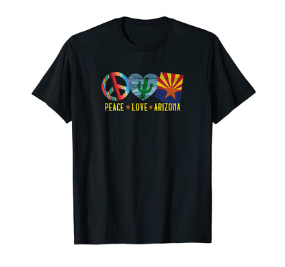Peace Love Arizona T-Shirt - Custom Art Print Men Women - T-Shirt, Sweatshirt, Hoodie
