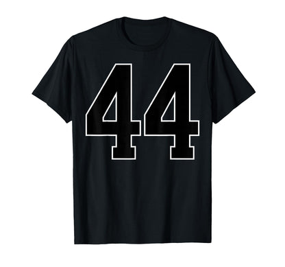 Black Sports Team Number 44 Fan T-Shirt - Casual Everyday Wear Unisex - T-Shirt, Sweatshirt, Hoodie