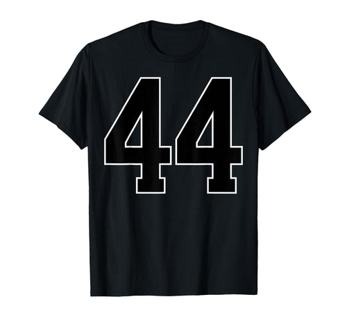Black Sports Team Number 44 Fan T-Shirt - Casual Everyday Wear Unisex - T-Shirt, Sweatshirt, Hoodie