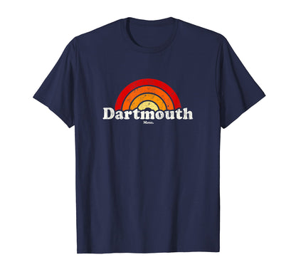 Dartmouth Massachusetts Ma 70S Rainbow T-Shirt - Minimalist Print Men Women - T-Shirt, Sweatshirt, Hoodie