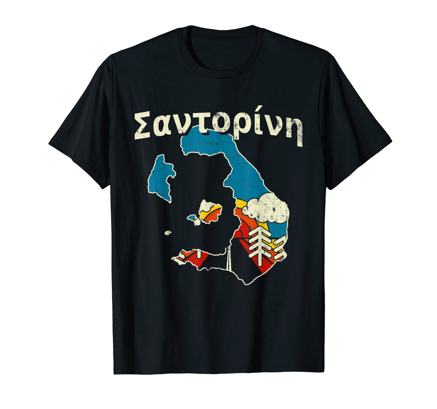 Santorini Greece Greek Island Rainbow T-Shirt - Minimalist Print Unisex - T-Shirt, Sweatshirt, Hoodie