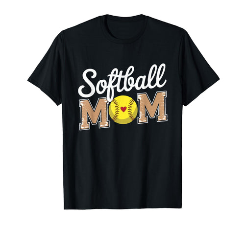 Softball Mom Leopard Funny Baseball T-Shirt - Novelty Apparel for Adults - T-Shirt, Sweatshirt, Hoodie