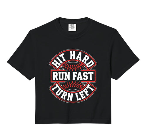 Hit Hard Run Fast Turn Left Mens T-Shirt - Casual Everyday Wear Unisex - T-Shirt, Sweatshirt, Hoodie