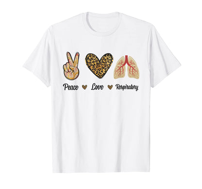 Peace Love Respiratory Therapist Rt Leopard T-Shirt - Graphic Print Unisex - T-Shirt, Sweatshirt, Hoodie
