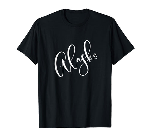 Alaska Souvenir Gift Calligraphy T-Shirt - Trendy Graphic for Adults - T-Shirt, Sweatshirt, Hoodie