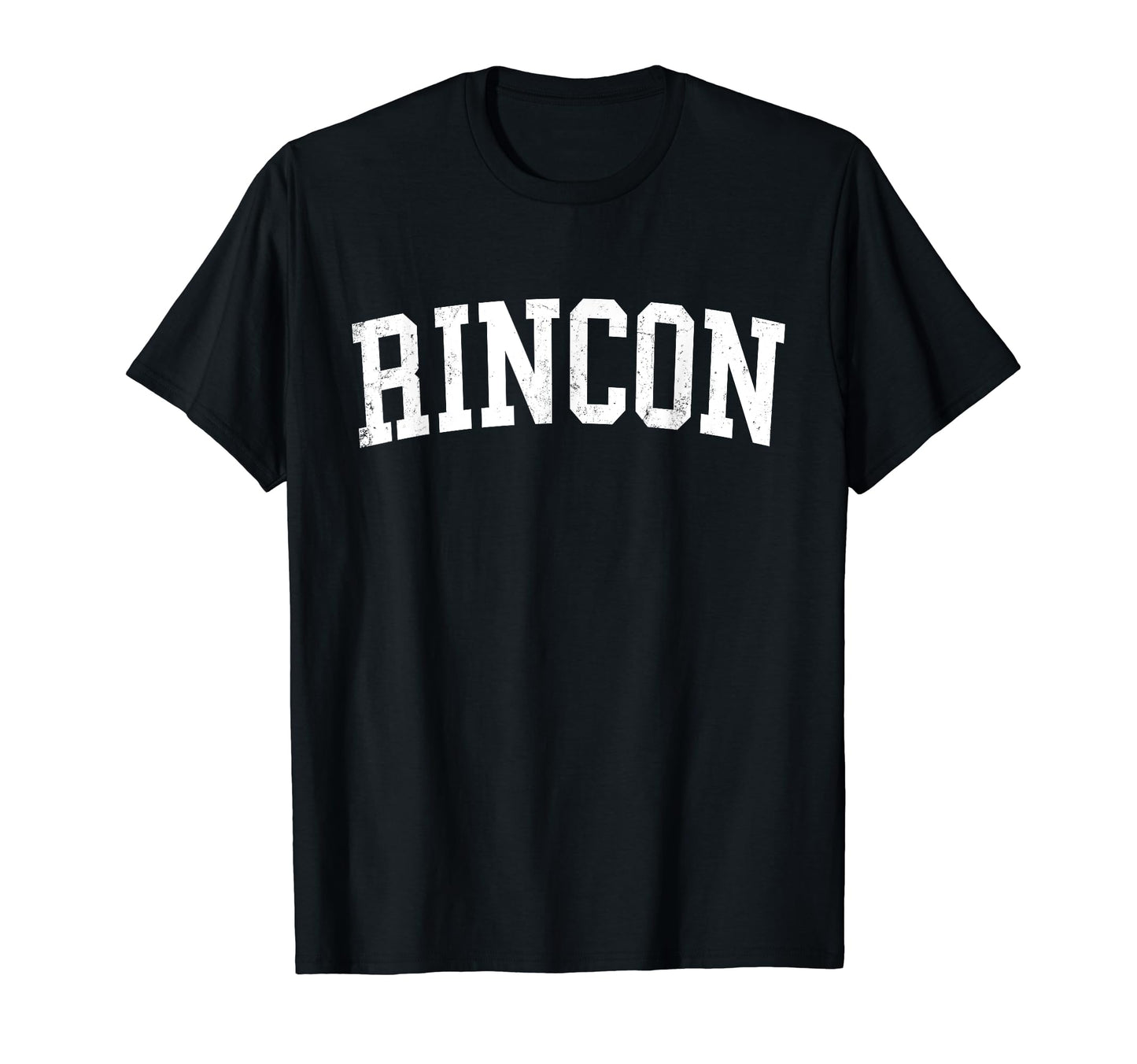 Rincon Ga Distressed White Varsity T-Shirt - Minimalist Print for Adults - T-Shirt, Sweatshirt, Hoodie