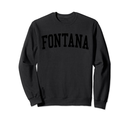 Fontana Ca Distressed Black Varsity Sweatshirt - Unique Graphic Unisex - T-Shirt, Sweatshirt, Hoodie