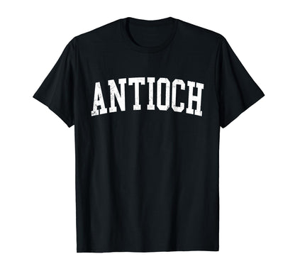 Antioch Ca Distressed White Varsity T-Shirt - Streetwear Style for Adults - T-Shirt, Sweatshirt, Hoodie