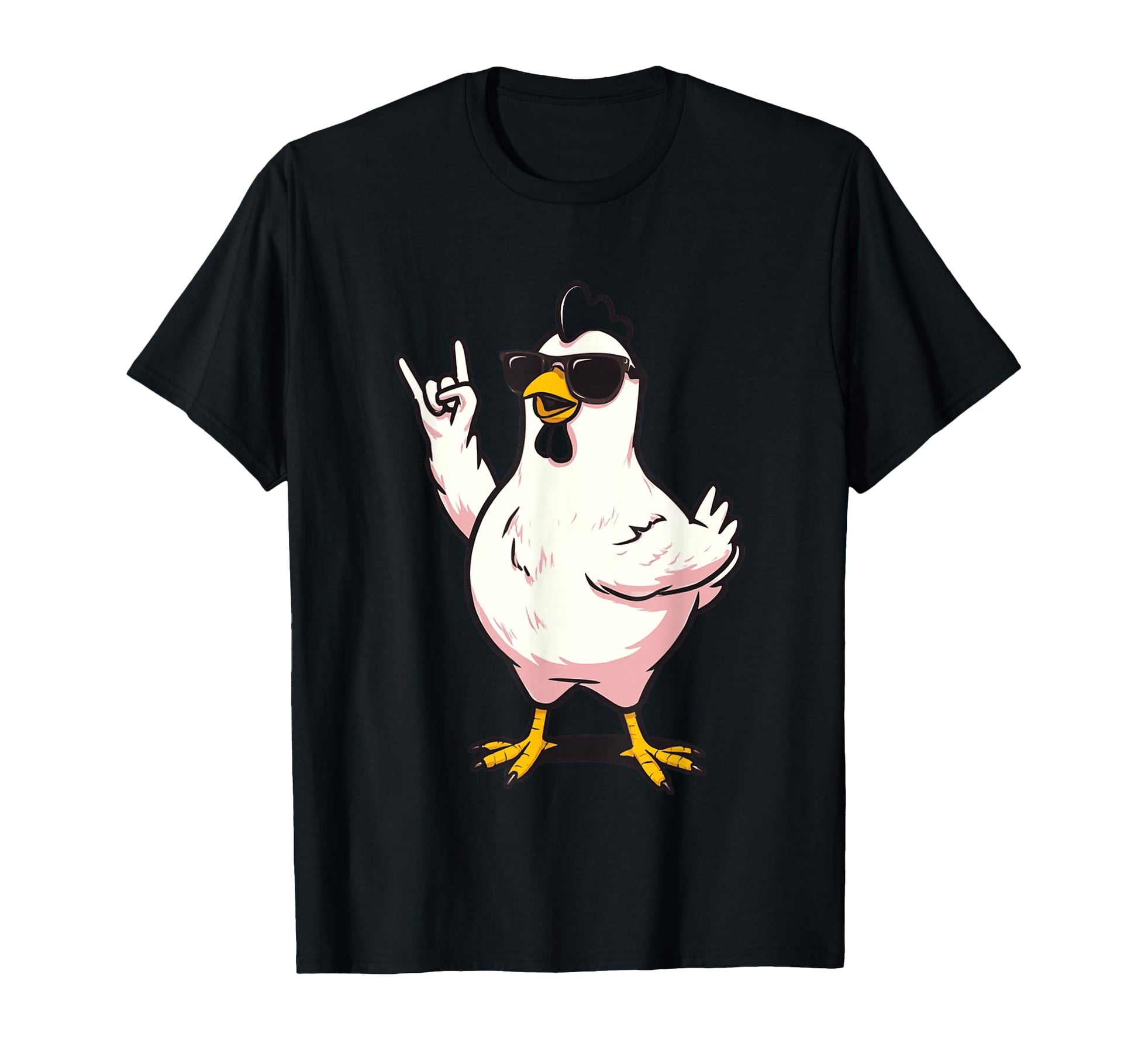 Funny Chicken Rock And Roll Bird T-Shirt - Novelty Apparel for Adults - T-Shirt, Sweatshirt, Hoodie