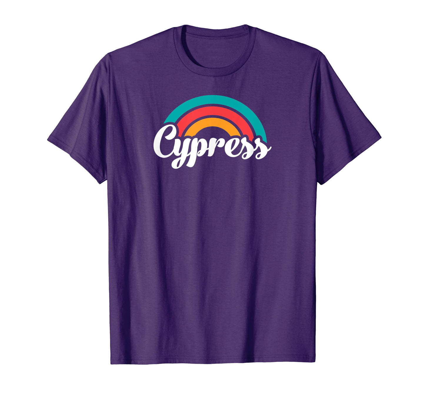 Cypress Ca Script Rainbow T-Shirt - Minimalist Print for Adults - T-Shirt, Sweatshirt, Hoodie