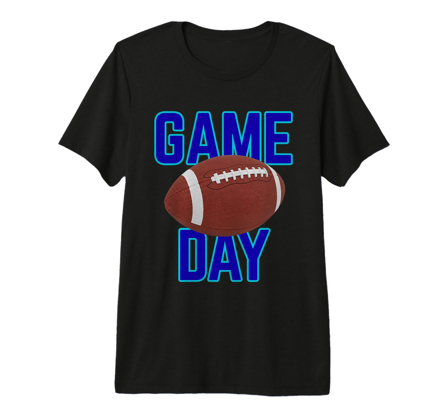 Game Day Football Season Mama Dad Blue T-Shirt - Unique Graphic Unisex - T-Shirt, Sweatshirt, Hoodie