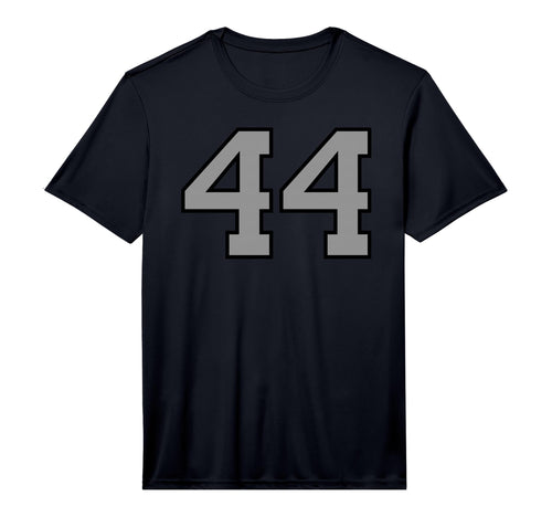 Black Silver Sports Team Number 44 T-Shirt - Graphic Print Unisex - T-Shirt, Sweatshirt, Hoodie