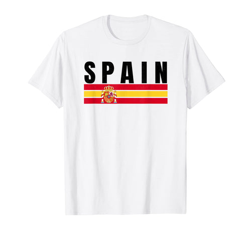 Spain Red Yellow Striped Spain Fan Gear T-Shirt - Graphic Print Unisex - T-Shirt, Sweatshirt, Hoodie