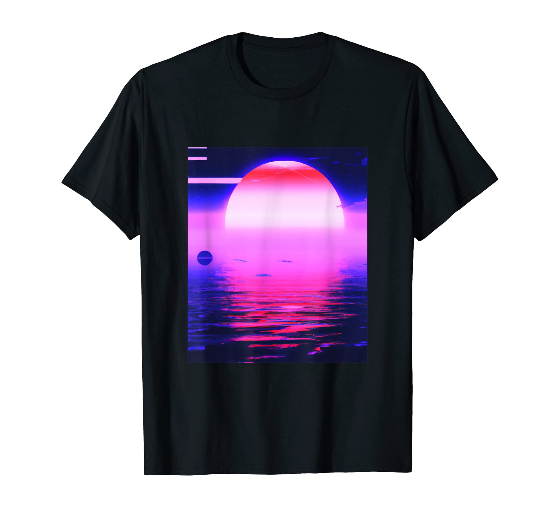 Vaporwave Sun Synthwave Sunset T-Shirt - Custom Art Print for Adults - T-Shirt, Sweatshirt, Hoodie