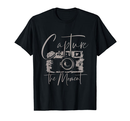 Capture Moment Camera Photography Photo T-Shirt - Minimalist Print Unisex - T-Shirt, Sweatshirt, Hoodie