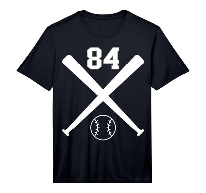 Baseball Softball Number 84 Performance T-Shirt - Custom Art Print Unisex - T-Shirt, Sweatshirt, Hoodie