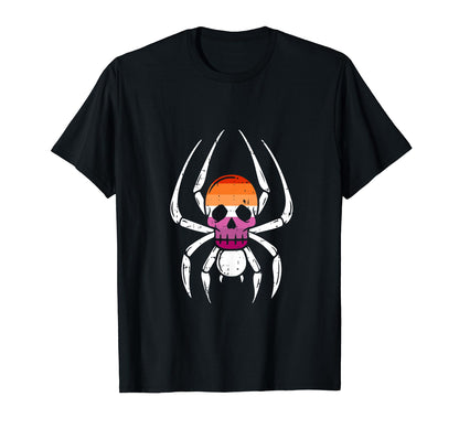 Skull Spider Lesbian Lgbt Q Rainbow T-Shirt - Trendy Graphic for Adults - T-Shirt, Sweatshirt, Hoodie
