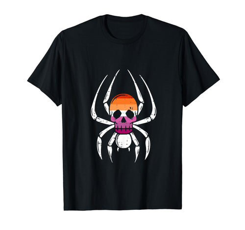 Skull Spider Lesbian Lgbt Q Rainbow T-Shirt - Trendy Graphic for Adults - T-Shirt, Sweatshirt, Hoodie