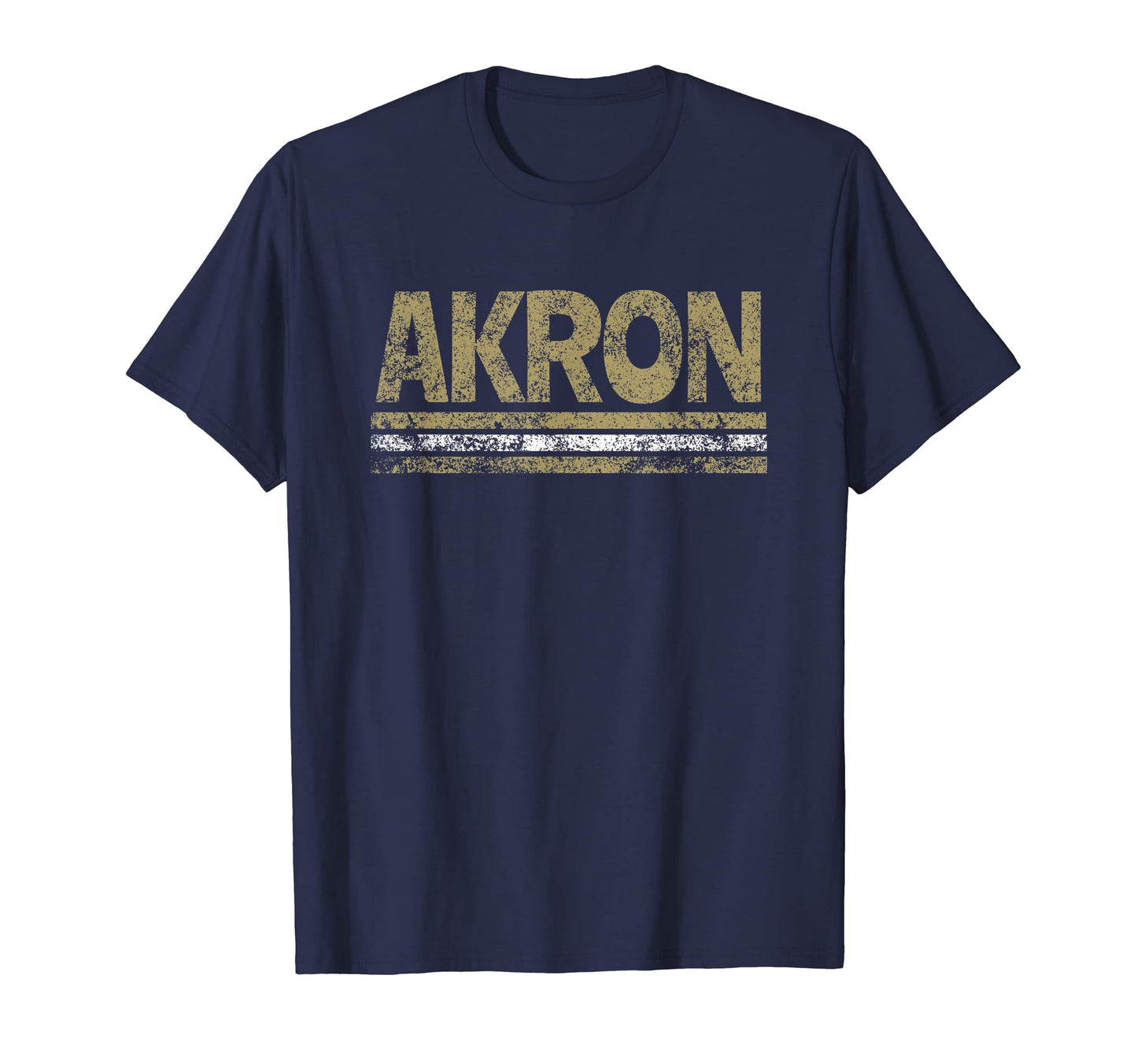 Akron Ohio Weathered Stripe Throwback T-Shirt - Minimalist Print Unisex - T-Shirt, Sweatshirt, Hoodie