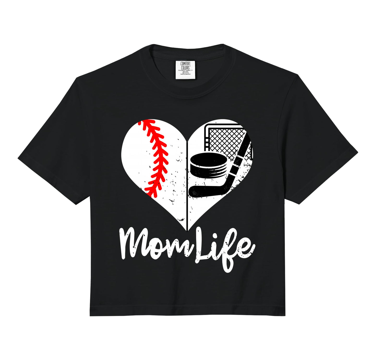 Mom Life Funny Baseball Hockey Mom T-Shirt - Custom Art Print for Adults - T-Shirt, Sweatshirt, Hoodie