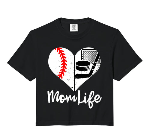 Mom Life Funny Baseball Hockey Mom T-Shirt - Custom Art Print for Adults - T-Shirt, Sweatshirt, Hoodie