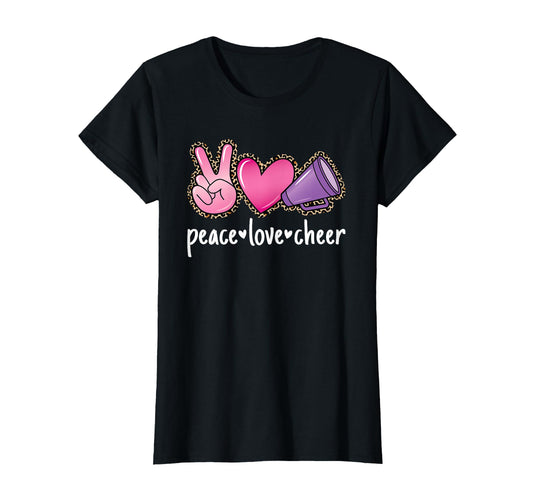 Peace Love Cheer Cheerleader T-Shirt - Fun Novelty Design Unisex - T-Shirt, Sweatshirt, Hoodie