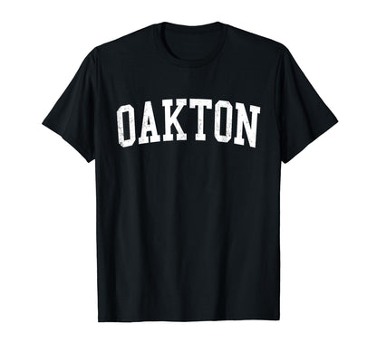 Oakton Va Distressed White Varsity T-Shirt - Streetwear Style for Adults - T-Shirt, Sweatshirt, Hoodie