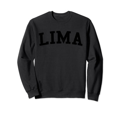 Lima Oh Distressed Black Varsity Sweatshirt - Streetwear Style Unisex - T-Shirt, Sweatshirt, Hoodie