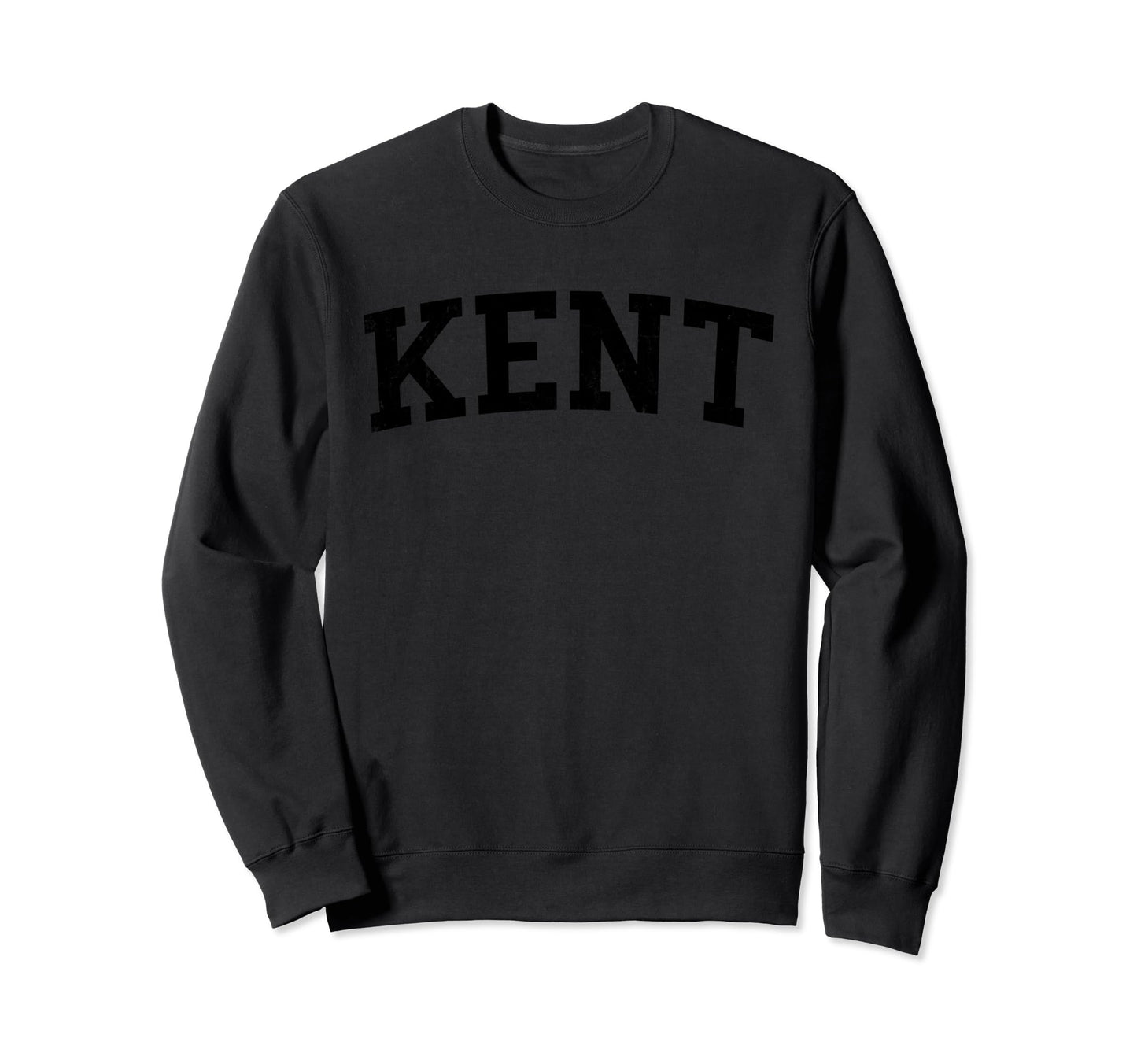 Kent Wa Distressed Black Varsity Sweatshirt - Custom Art Print for Adults - T-Shirt, Sweatshirt, Hoodie