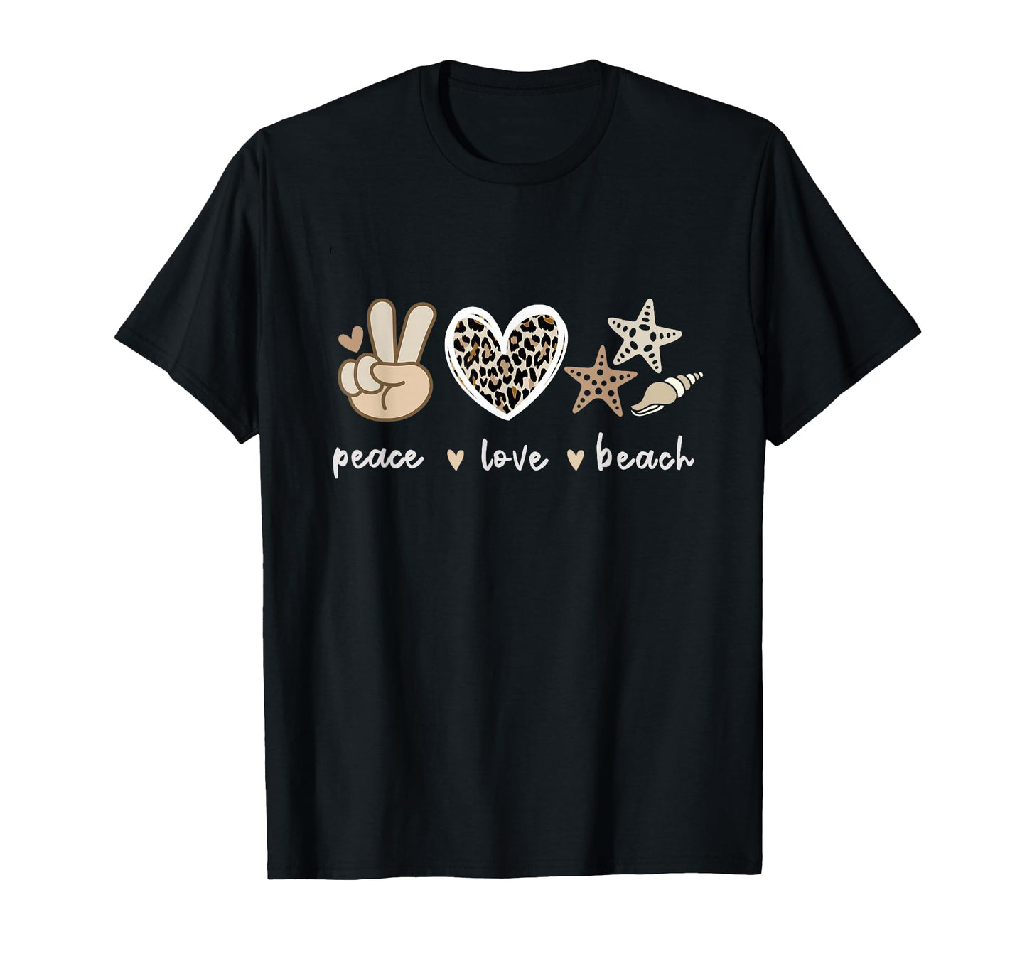 Leopard Peace Love Beach Summer T-Shirt - Custom Art Print for Adults - T-Shirt, Sweatshirt, Hoodie