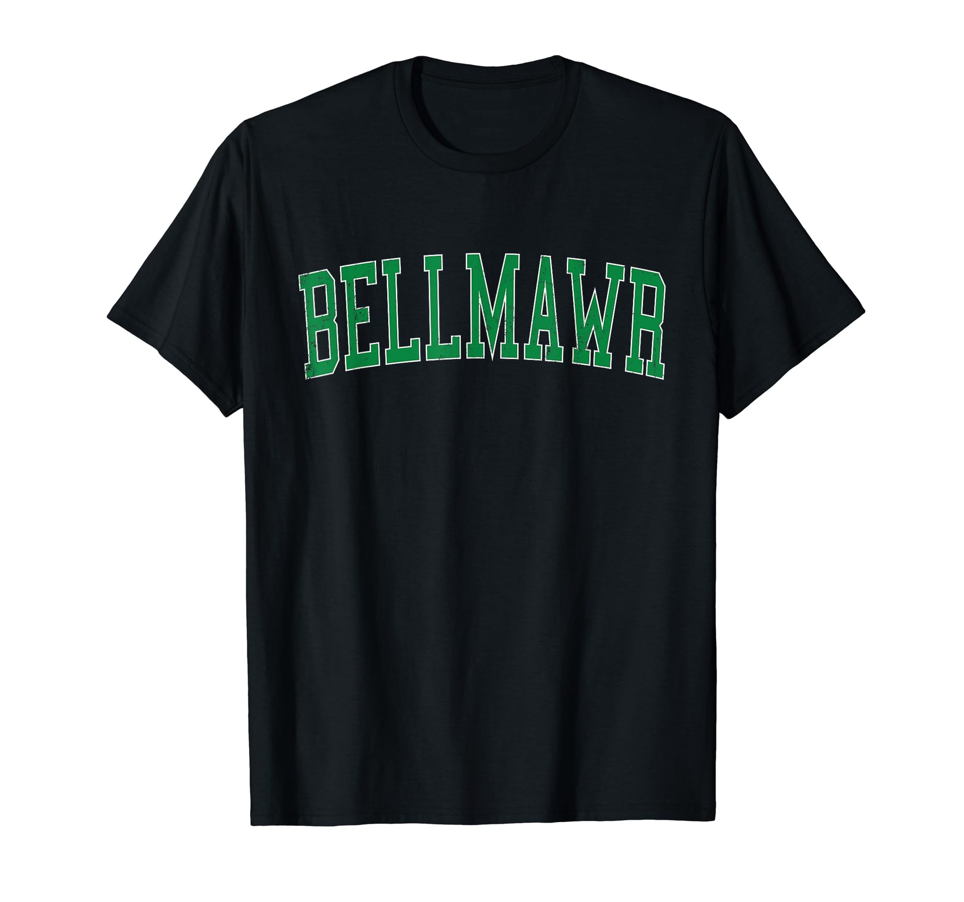 Bellmawr Nj Distressed Green Varsity T-Shirt - Unique Graphic Unisex - T-Shirt, Sweatshirt, Hoodie
