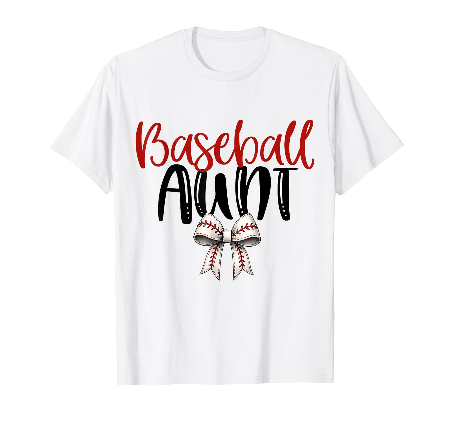Baseball Aunt Coquette Bow Game Day T-Shirt - Unique Graphic Unisex - T-Shirt, Sweatshirt, Hoodie