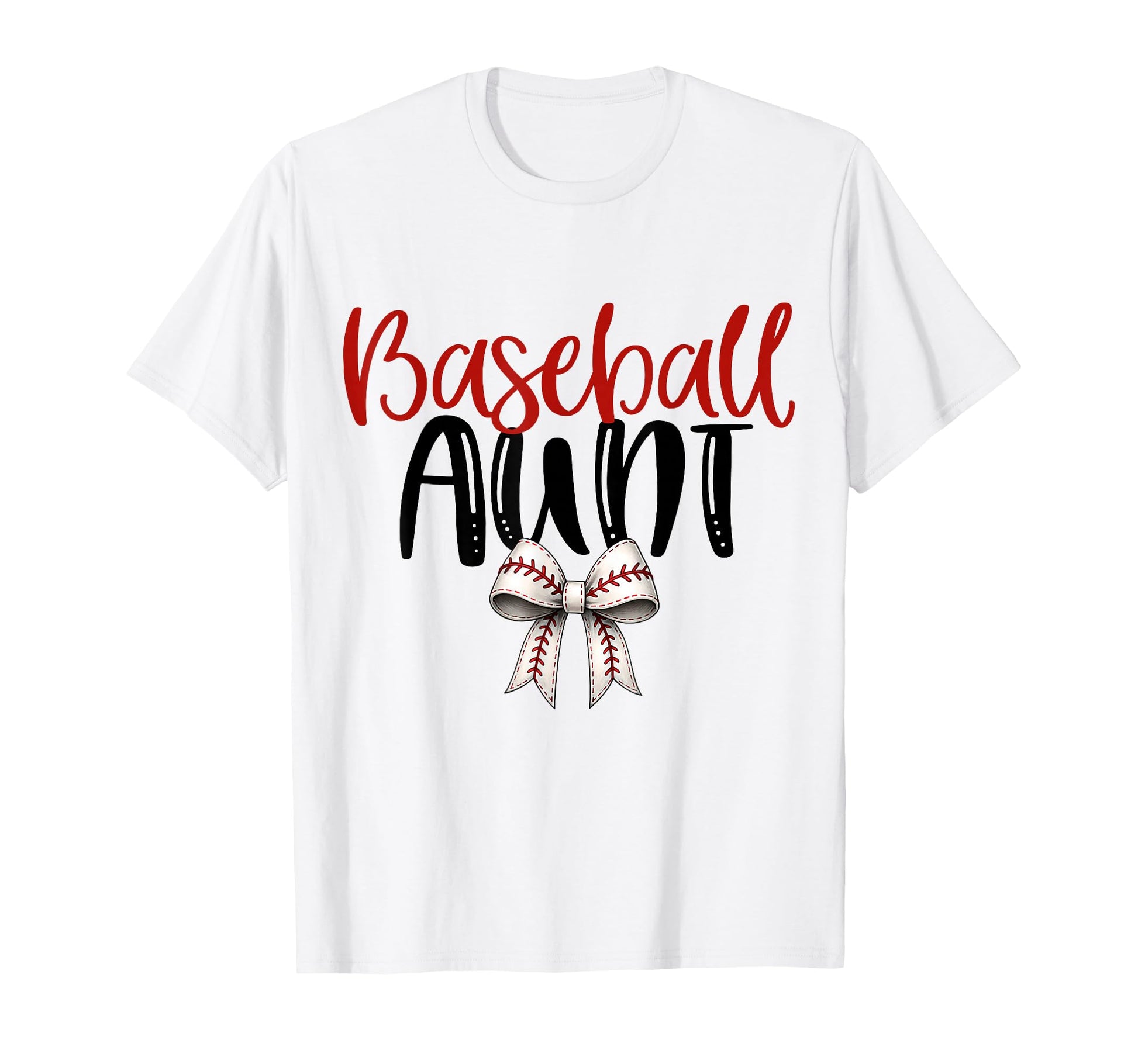 Baseball Aunt Coquette Bow Game Day T-Shirt - Unique Graphic Unisex - T-Shirt, Sweatshirt, Hoodie