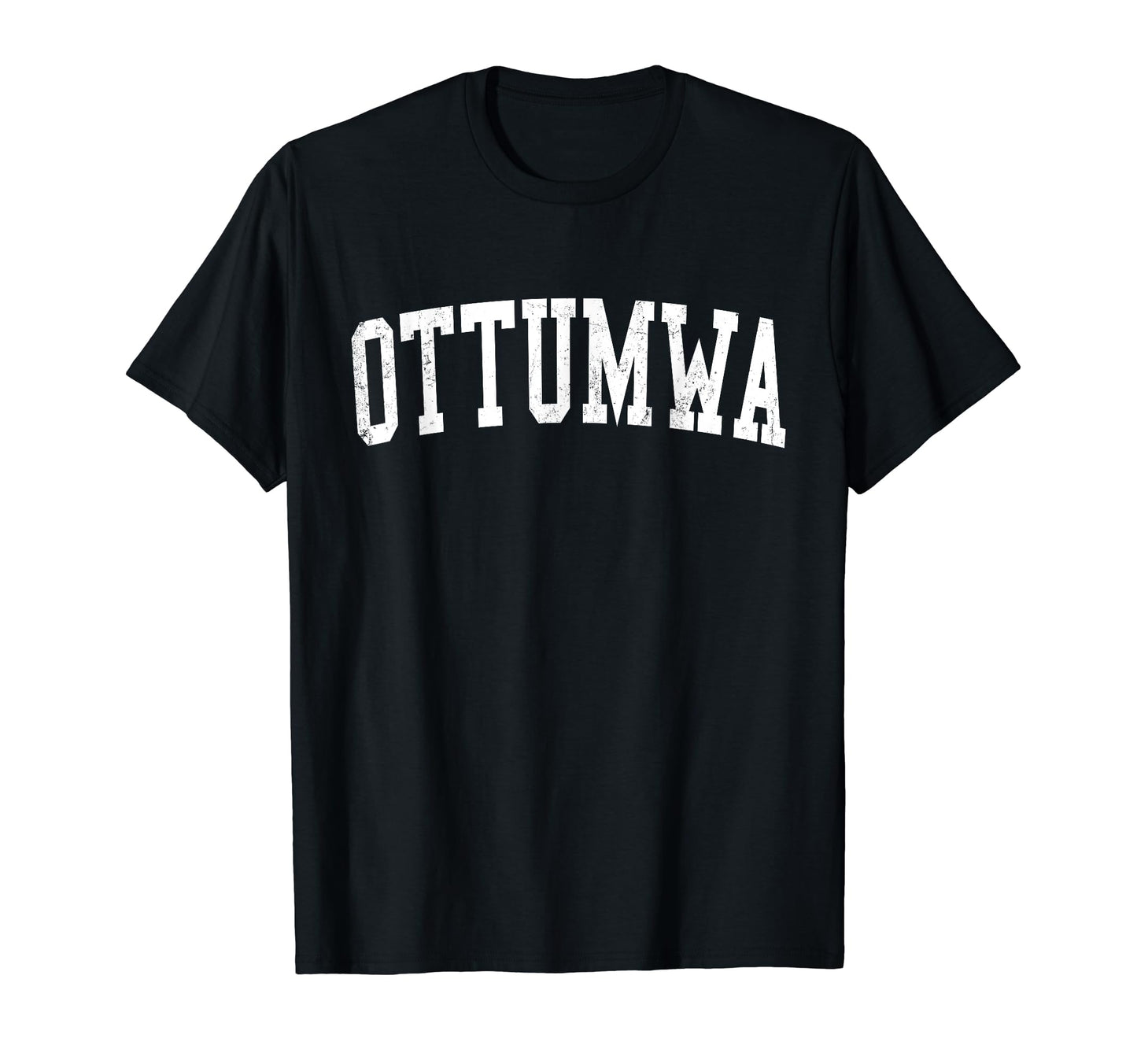 Ottumwa Ia Distressed White Varsity T-Shirt - Unique Graphic Unisex - T-Shirt, Sweatshirt, Hoodie