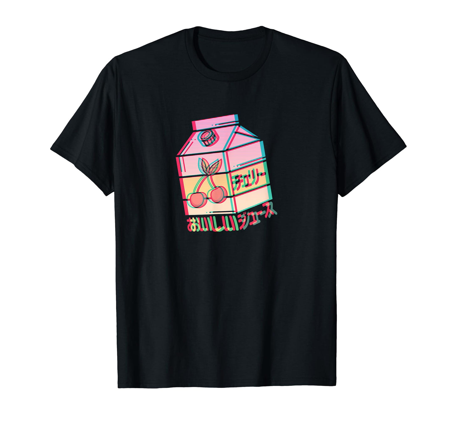 Cherry Lemonade Juice Box Glitch Effect T-Shirt - Unique Graphic Men Women - T-Shirt, Sweatshirt, Hoodie