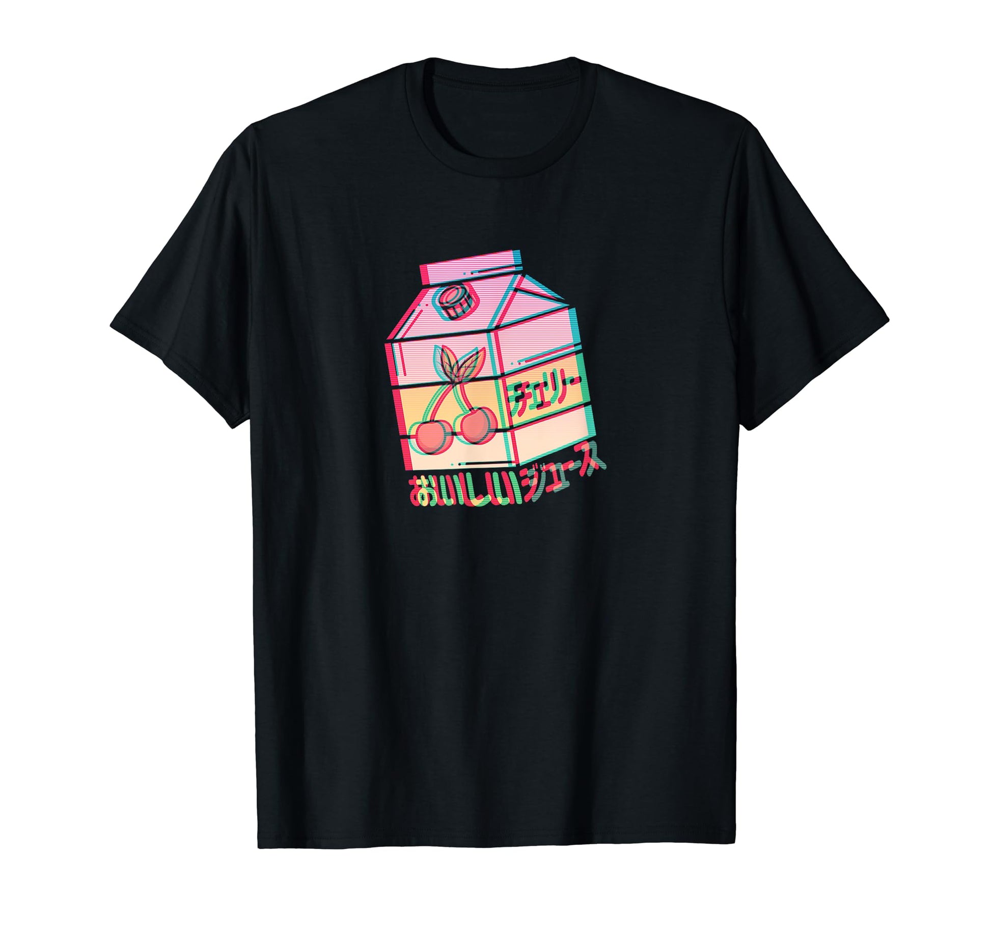 Cherry Lemonade Juice Box Glitch Effect T-Shirt - Unique Graphic Men Women - T-Shirt, Sweatshirt, Hoodie