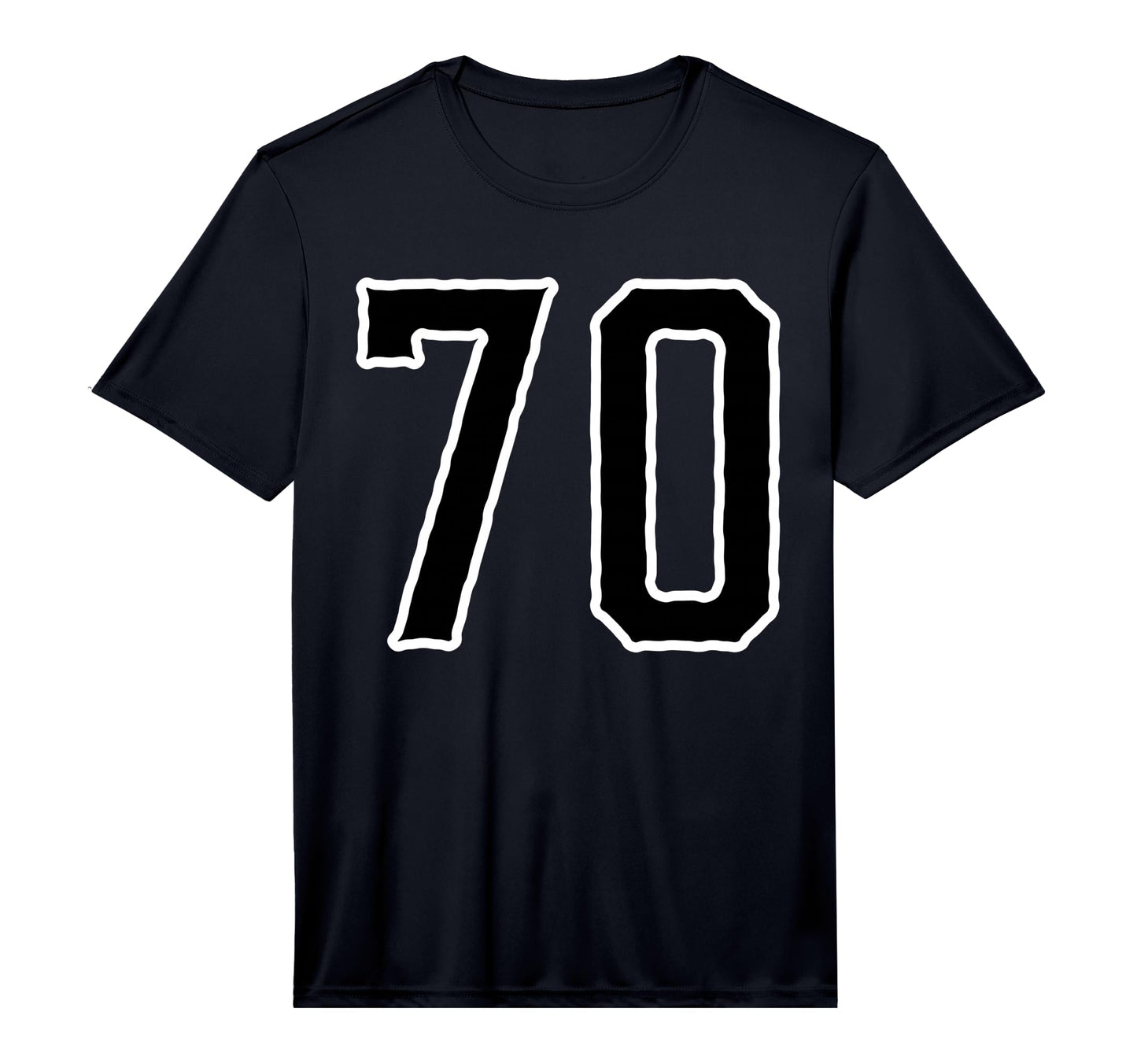White Black Sports Team Number 70 T-Shirt - Graphic Print Men Women - T-Shirt, Sweatshirt, Hoodie