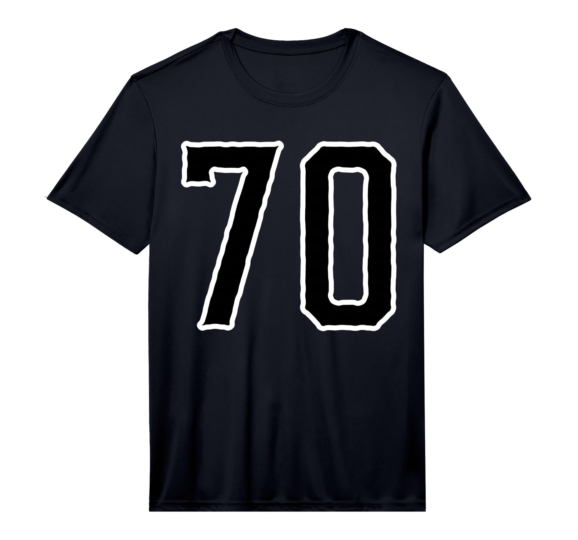 White Black Sports Team Number 70 T-Shirt - Graphic Print Men Women - T-Shirt, Sweatshirt, Hoodie