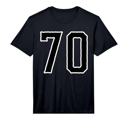 White Black Sports Team Number 70 T-Shirt - Graphic Print Men Women - T-Shirt, Sweatshirt, Hoodie