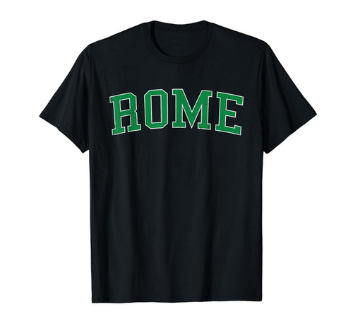Rome Ny Distressed Green Varsity T-Shirt - Minimalist Print Unisex - T-Shirt, Sweatshirt, Hoodie