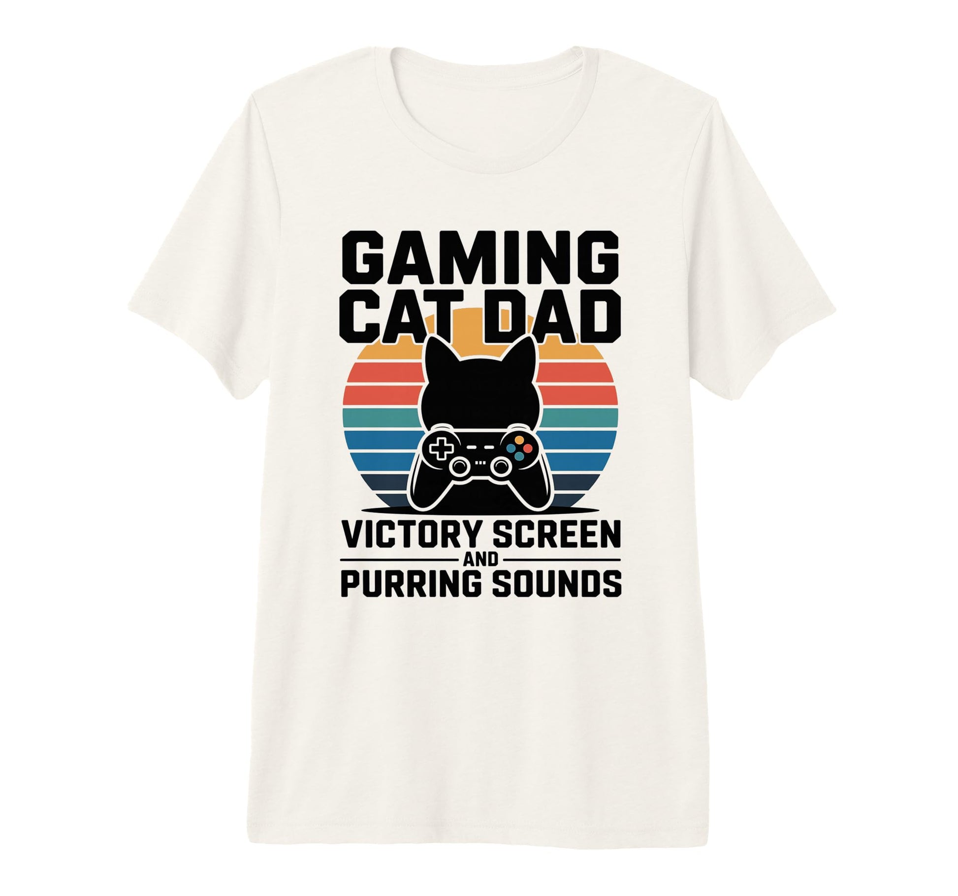Gaming Cat Dad Victory Screen And T-Shirt - Minimalist Print Unisex - T-Shirt, Sweatshirt, Hoodie