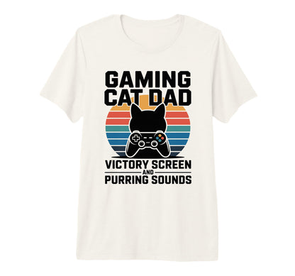 Gaming Cat Dad Victory Screen And T-Shirt - Minimalist Print Unisex - T-Shirt, Sweatshirt, Hoodie